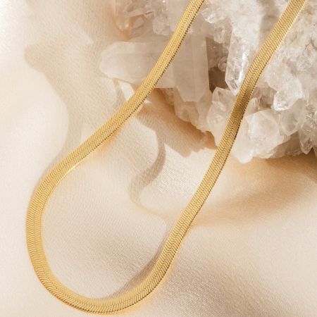 18k gold plated Snake chain Necklace, Wholesale Brass jewelry